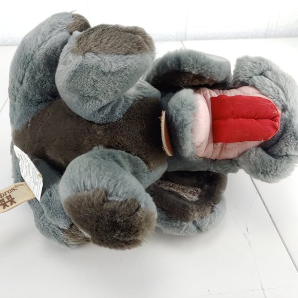 Vintage Ganz Bros Gray Wrinkles Plush 12" Stuffed Animal 1985 Puppy Dog - Picture 9 of 11